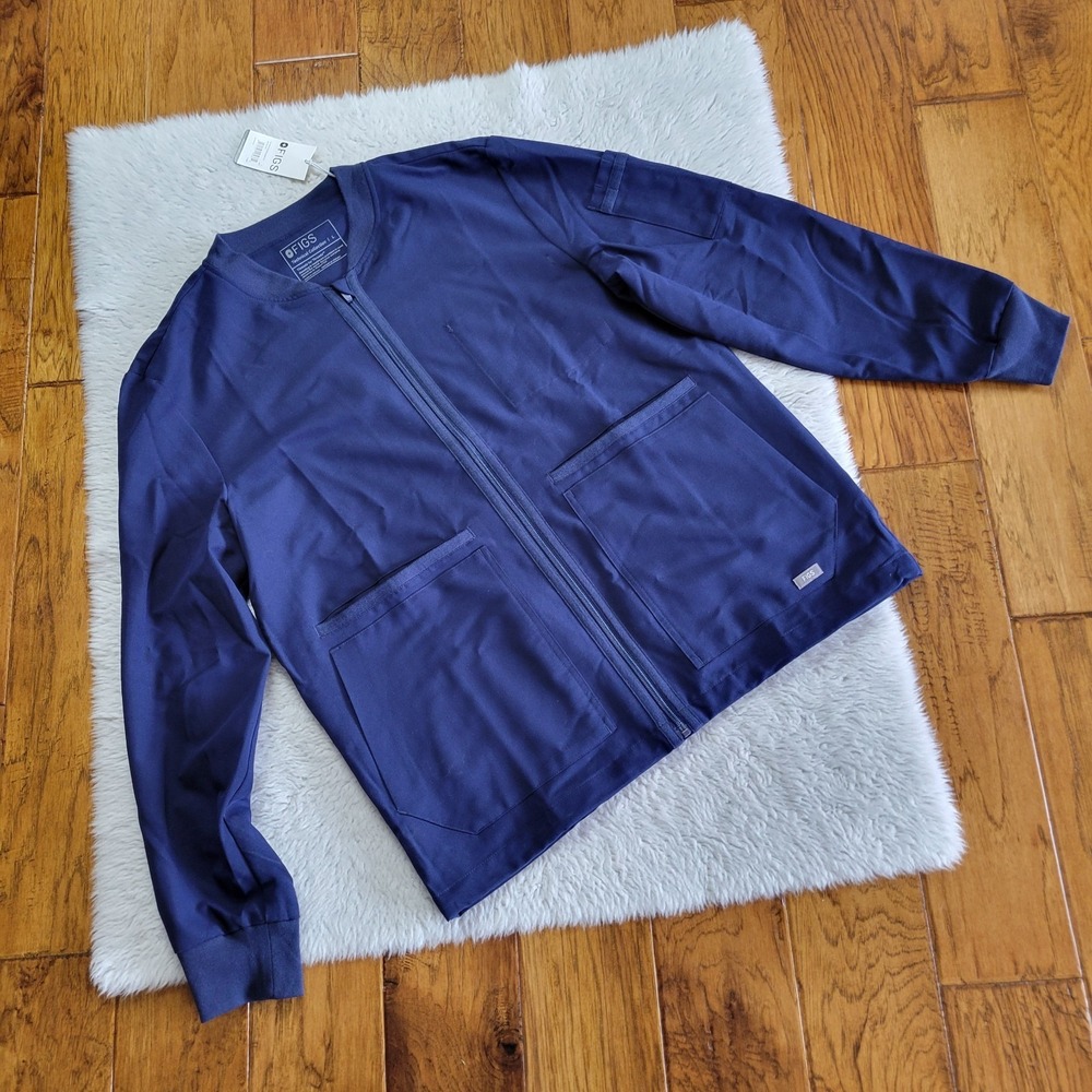 NWT Figs Technical Collection Zapote Scrub Jacket 2.0 Men's Large Navy Blue